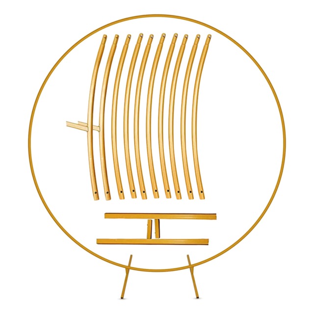 Golden Circle Balloon Arch Frame Flower Balloon with Floor Base - 180cm