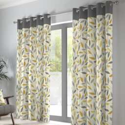 Fusion Beechwood Eyelet Curtains Ochre