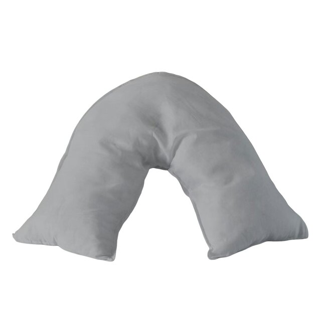 Microfibre Soft Touch V Shape Plain Dyed Pillowcase Silver Silver
