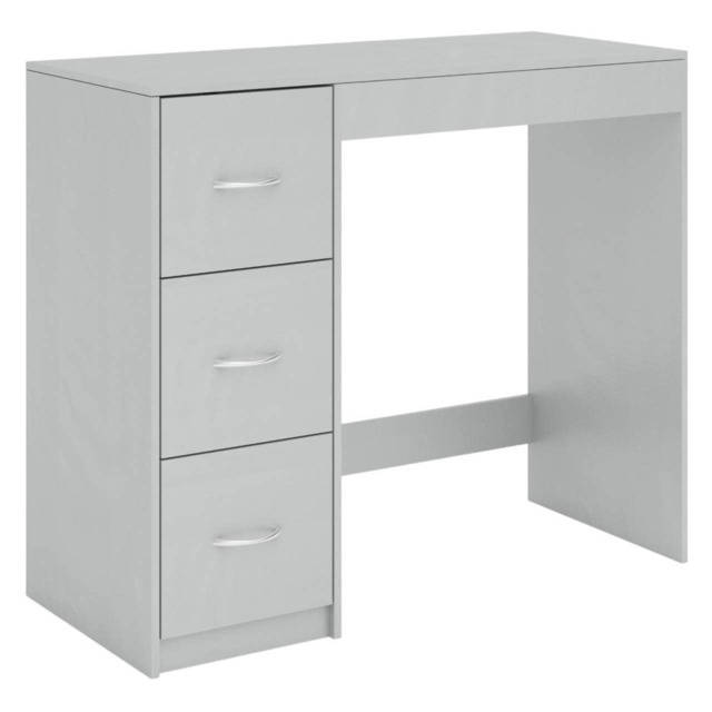 3-Drawer Wooden Desk and Dressing Table - Multi-Functional, 79.5x93x40 cm Grey Cool Grey & Cool Grey 22.5 x 43.5 x 98.5 1