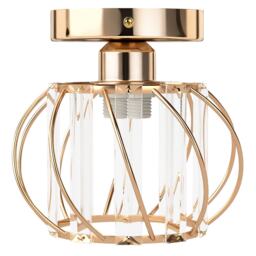 Emitto Crystal Ceiling Light Semi Flush Mount Chandelier Modern Hallway Gold