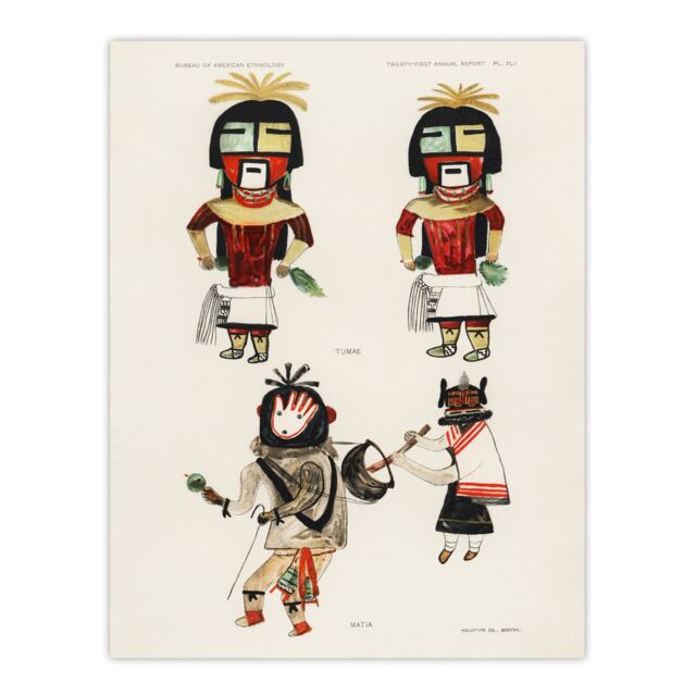 "Hopi Kachinas Hopi Native Vintage Huge Wall Art Poster Print 24X32"""