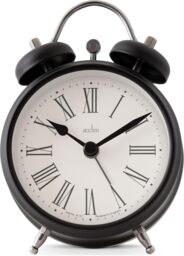 Acctim Shefford Faux Bell Analogue Alarm Clock Black Black