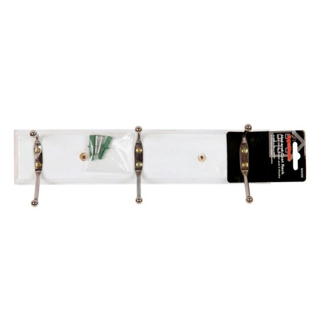 SupaHome Coat Hooks - White/Silver - One Size