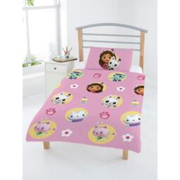 Gabbys Dollhouse Friends Duvet Cover Set - Pink/Multicoloured - Junior Pink Single