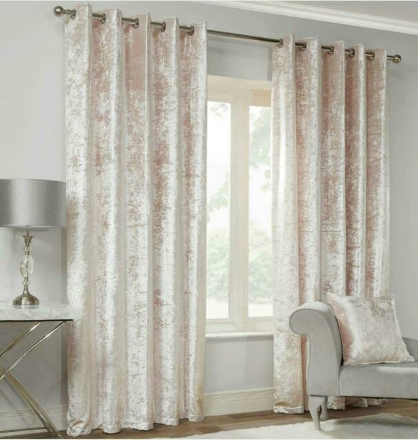 Crushed Velvet Eyelet Curtains - Charcoal - 229 cm x 229 cm Grey