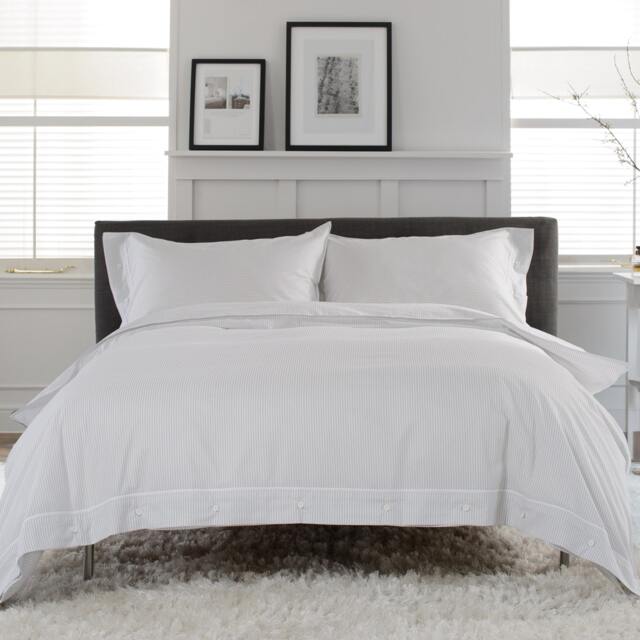 Southport 100% Cotton Duvet Cover Set with Cuffed Finish – Soft, Breathable, Premium Quality Bedding Grey Grey Super King