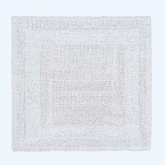 Homescapes Luxury Reversible Cotton Shower Mat White 50 x 50 cm