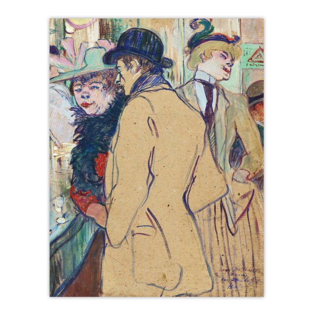 "Alfred la Guigne in Cafe Vintage Wall Art Print Toulouse Lautrec 12x16"""