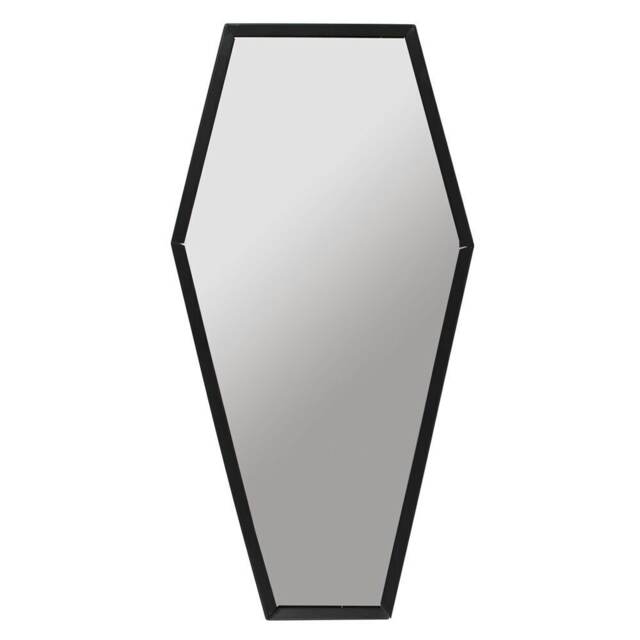 Something Different Coffin Wall Mirror - White/Black - 50cm x 1cm x 25cm