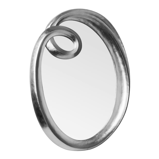 Zenya Swirl Design Silver Wall Mirror Silver