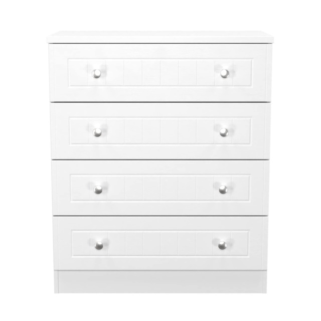 Cambridge 4 Drawer Chest of Drawers in Porcelain Ash & Bardolino Oak (Ready Assembled) White Porcelain Ash & Bardolino Oak