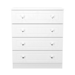 Cambridge 4 Drawer Chest of Drawers in Porcelain Ash & Bardolino Oak (Ready Assembled) White Porcelain Ash & Bardolino Oak