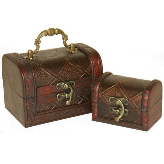 Something Different Diamond Chests (Set Of 2) - Brown - One Size