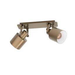EGLO Southery Creme-Gold Bronzed Metal Ceiling Spotlight - Adjustable 2-Light Fixture, E27 (D) 21cm