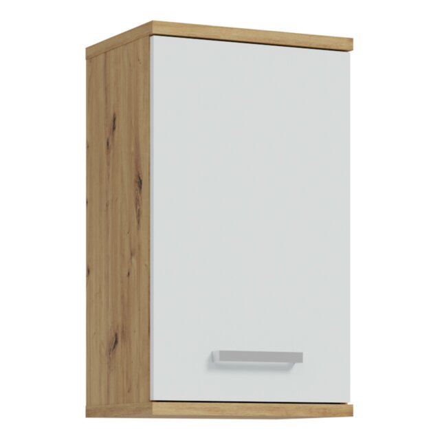 Veris Small Hanging Cupboard with 1 Door in Artisan Oak and Light Grey