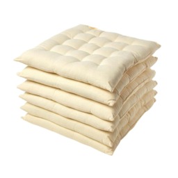 Homescapes 6 x Seat Pads Luxury Cotton Indoor Outdoor Garden Dining Cushion Cream 40 x 40 cm 6