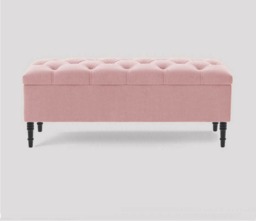 150cm Swiss Chesterfield Ottoman Storage Bench- Plush Velvet Shoe Bench - Pink Upholstery Footstool with Storage