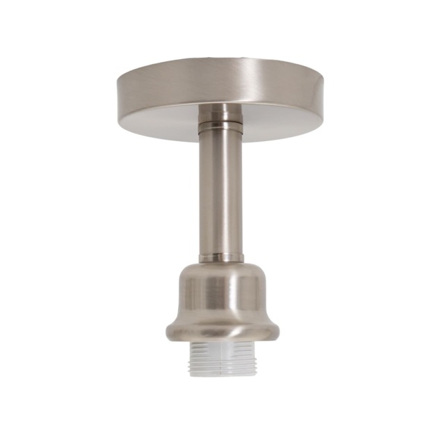 Contemporary Designer Short Semi Flush Satin Nickel Ceiling Rose Light