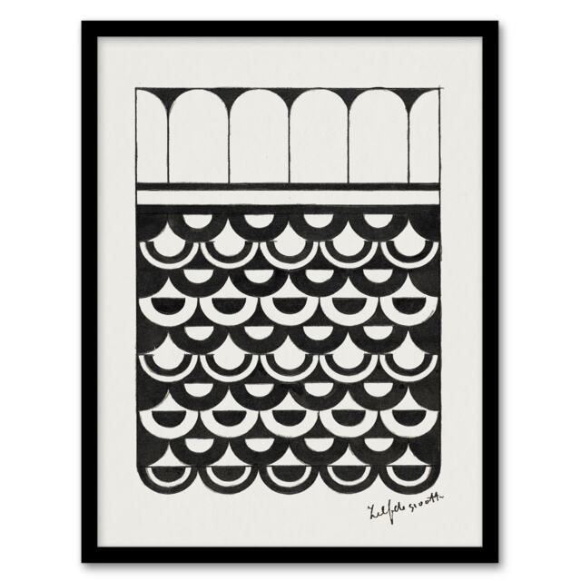 Samuel J De Mesquita Framed Wall Art Geometric Ornament of Scales Home Décor