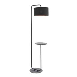 Carrara Floor Lamp Satin Black Paint & Black Fabric
