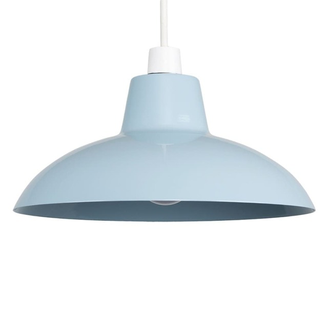 ValueLights Civic Corn Flower Blue Ceiling Pendant Shade and Bulb