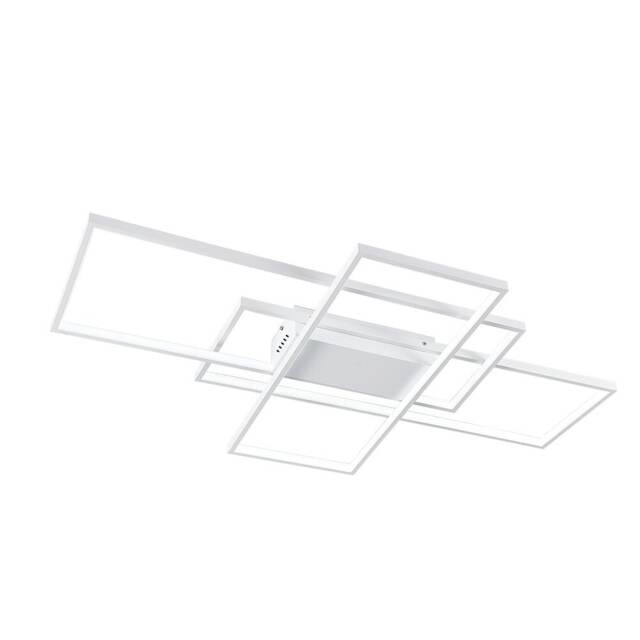 Living and Home Neutral Style Rectangular LED Semi Flush Ceiling Light, 90cm, 89W