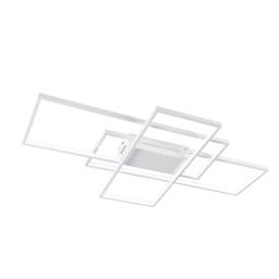 Living and Home Neutral Style Rectangular LED Semi Flush Ceiling Light, 90cm, 89W