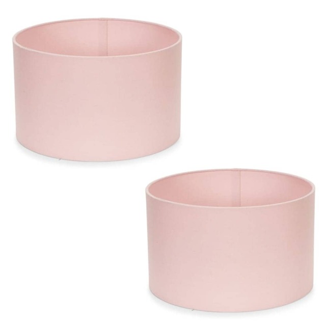 ValueLights Reni Pair Blush Fabric Small Drum Ceiling Shades