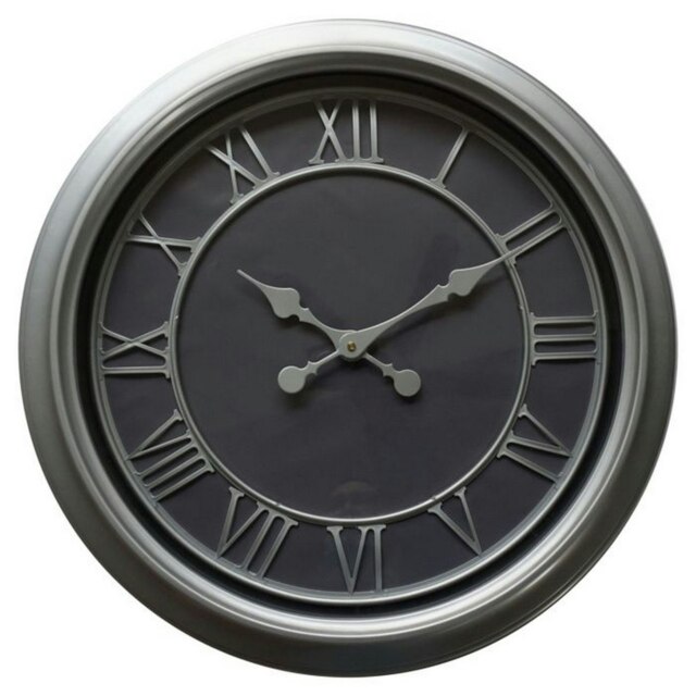 Hill Interiors Bloomsbury Wall Clock - Silver - One Size