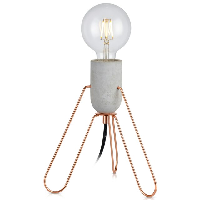 Teamson Home Piccola Accent Tripod Table Lamp, Reading Desk Light in Rose Gold