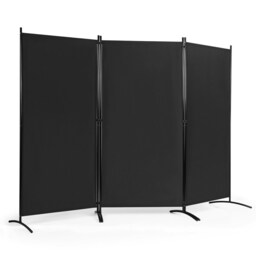 COSTWAY 3 Panels Room Divider Folding Room Partition Black Black