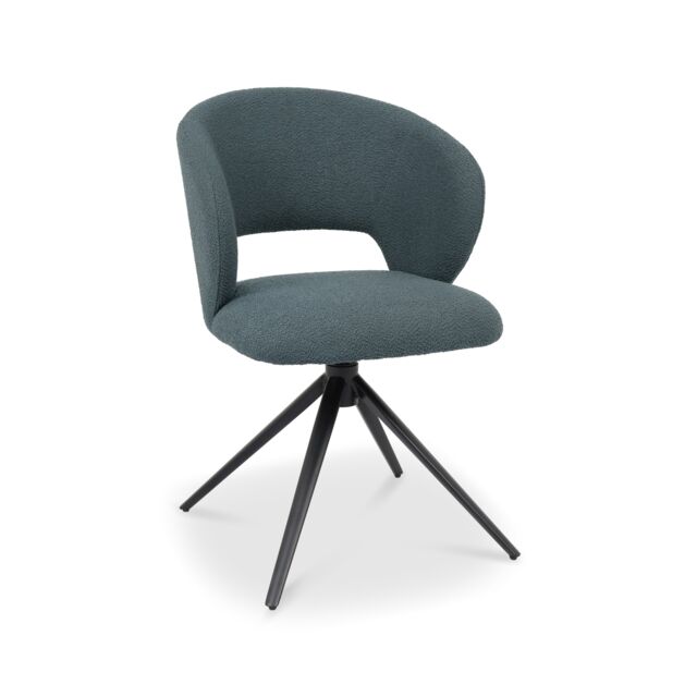Bentley Designs - Stella - Swivel Chair in Blue Boucle Fabric (Single)