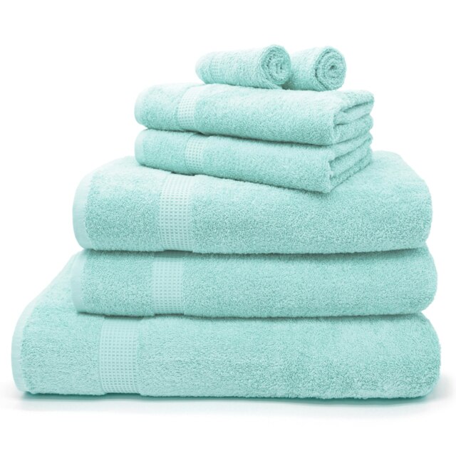 Luxury 100% Egyptian Cotton Towels 550gsm Seafoam Blue Seafoam Bath sheet