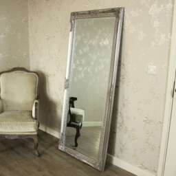 Large Ornate Silver Wall/Floor Mirror 176cm X 76cm