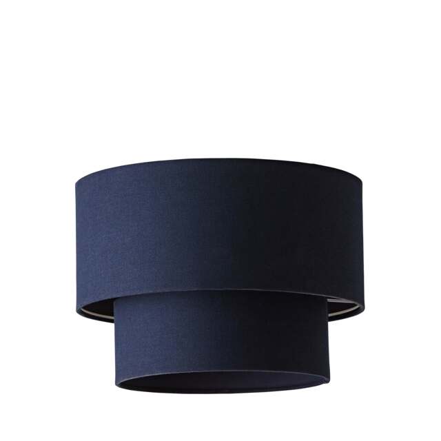 ValueLights Jodie Two Tier Navy Linen Ceiling Shade
