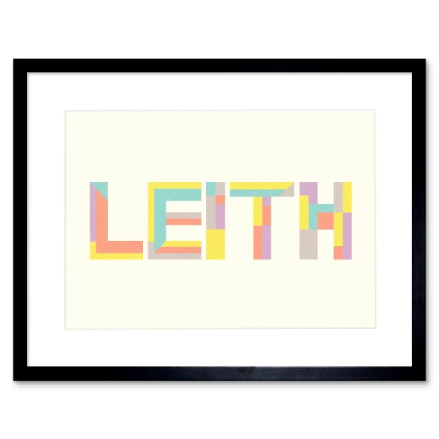 "Leith Edinburgh Scotland Colourful Word 9x7"" Black Framed Wall Art Print"