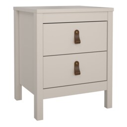 Barcelona Bedside Table 2 Drawers in Cashmere Cream Cashmere 1