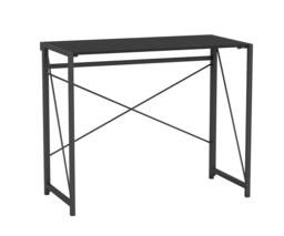 Wooden Industrial Style Folding Desk with Steel Frame Black 1