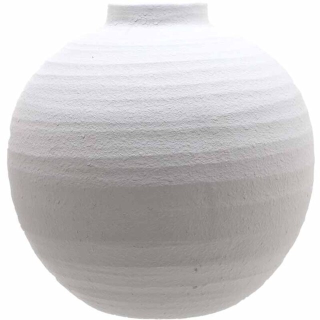 Tiber Large Vase - Ceramic - L36 x W36 x H36 cm - Matt White White