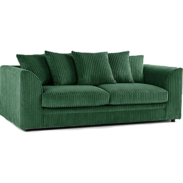 CHICAGO 3 SEATER GREEN JUMBO CORD SOFA