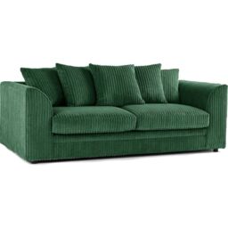CHICAGO 3 SEATER GREEN JUMBO CORD SOFA