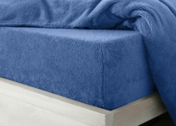 Velosso Teddy Fleece Warm and Cosy Fitted Sheet Blue Blue Double