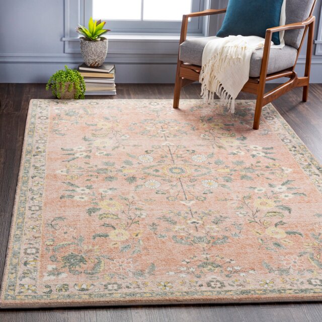 LIVABLISS Erin-Traditional Boho Rug 200 x 275 cm Green Grey Cream