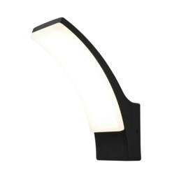BHS Klaus Outdoor Curved LED Wall Light, Black