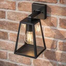 CGC Lighting Callie Black Outdoor Triangle Wall Light with Clear Diffuser