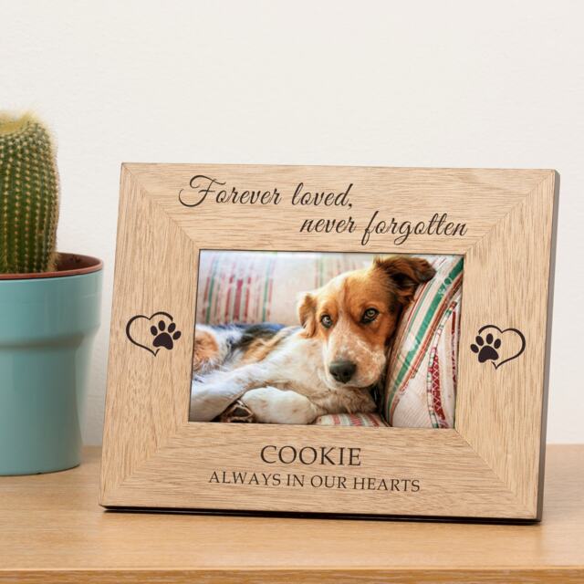 Personalised Always in our Hearts Pet Memory Wood Picture Frame 7 x 5