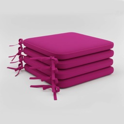 Foam Seat Pad with Ties Pack of 4 Comfortable Chair Cushion for Dining, Kitchen Garden Seating Purple
