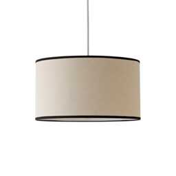 ValueLights Eva Natural Linen Fabric Black Trim Large Shade Cream