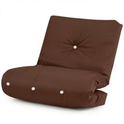Futon Replacement Mattress 10cm - Single, Fibre Foam Filled, Floor Mattress Brown Brown Single 1